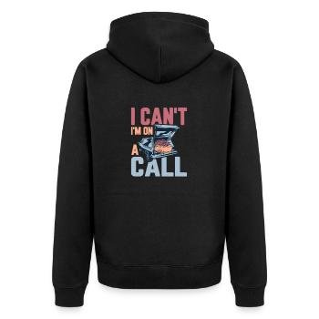I Can't I'm On A Call Mortuary Mortician - Unisex Premium Organic Zip Hoodie - black - Back - Nico (187cm)