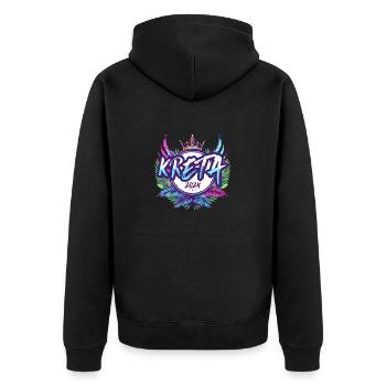 Crète 2024 Coloré - Veste à capuche bio Premium Unisexe - noir - Dos - Nico (187cm)