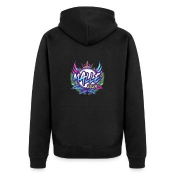 Malle 2024 Coloré - Veste à capuche bio Premium Unisexe - noir - Dos - Nico (187cm)