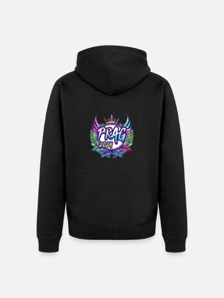 Prag 2024 Bunt - Unisex Premium Bio Zip Hoodie - Schwarz