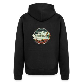 I Have Two Titles Dad And Grandpa - Unisex Premium Organic Zip Hoodie - black - Back - Nico (187cm)