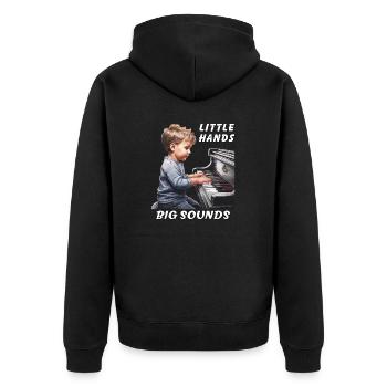 PIANO GARÇON PETITES MAINS GRANDS SONS - Veste à capuche bio Premium Unisexe - noir - Dos - Nico (187cm)