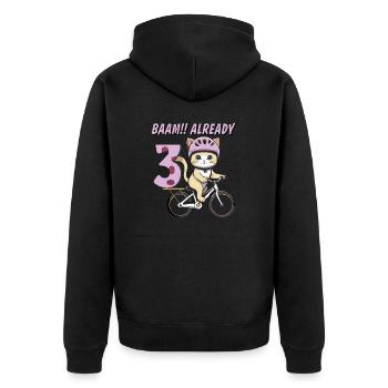VÉLO CHAT BAAM !! DÉJÀ TROIS - Veste à capuche bio Premium Unisexe - noir - Dos - Nico (187cm)