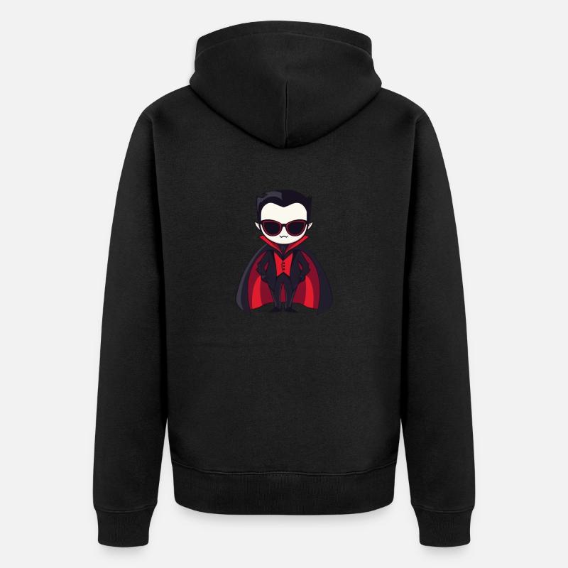 Vampir Halloween Cool - Unisex Premium Bio Zip Hoodie - Schwarz