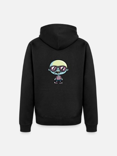Zombie Halloween Cool - Unisex Premium Organic Zip Hoodie - black