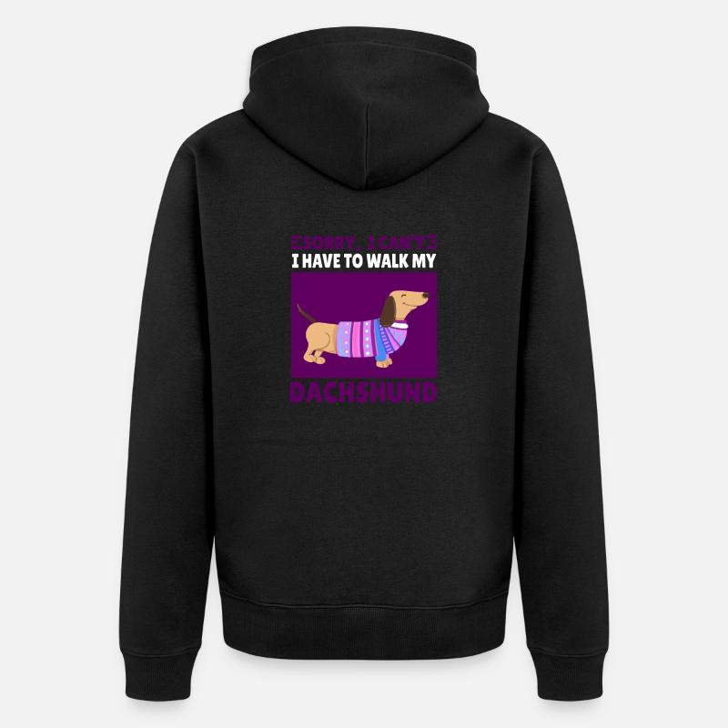 Lustiger Dackel Spruch Dachshund Geschenk - Unisex Premium Bio Zip Hoodie - Schwarz