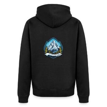 Mountains Mountains Landscape - Unisex Premium Organic Zip Hoodie - black - Back - Nico (187cm)