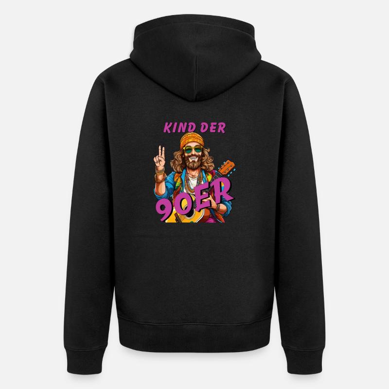 MANN KIND DER 90er - Unisex Premium Bio Zip Hoodie - Schwarz