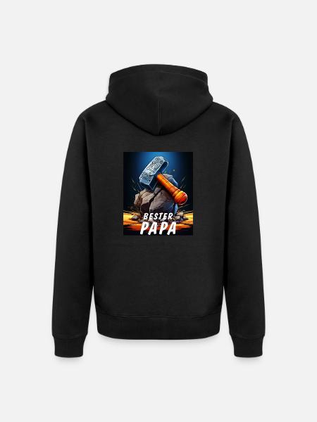 VA-THOR HAMMER BESTER PAPA - Unisex Premium Bio Zip Hoodie - Schwarz