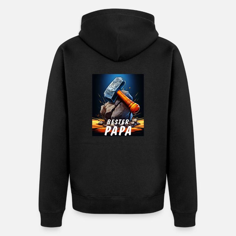 VA-THOR HAMMER MEILLEUR PAPA - Veste à capuche bio Premium Unisexe - noir