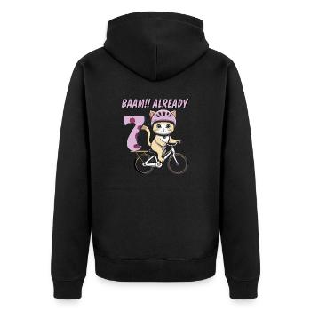VÉLO CHAT BAAM !! DÉJÀ SEPT - Veste à capuche bio Premium Unisexe - noir - Dos - Nico (187cm)