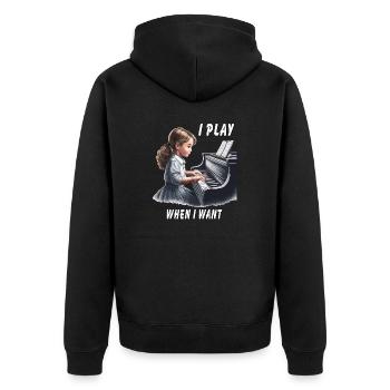 PIANO JE JOUE QUAND JE VEUX - Veste à capuche bio Premium Unisexe - noir - Dos - Nico (187cm)