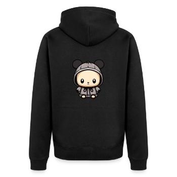 Mouse Winter Comic Cute - Unisex Premium Organic Zip Hoodie - black - Back - Nico (187cm)