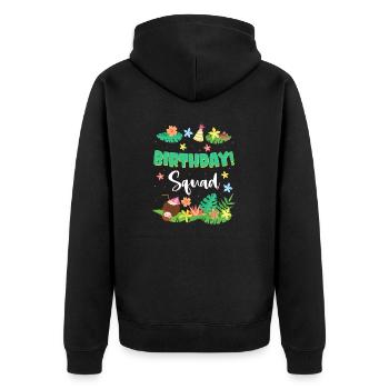Floral Birthday Squad Tropical Island Party Graphi - Unisex Premium Bio Zip Hoodie - Schwarz - Hinten - Nico (187cm)