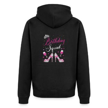 Birthday Squad Glamorous High Heels and Wine Desig - Unisex Premium Bio Zip Hoodie - Schwarz - Hinten - Nico (187cm)