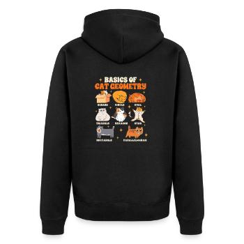 Math Teacher Life Teaching Basics Of Cat Geometry - Unisex Premium Bio Zip Hoodie - Schwarz - Hinten - Nico (187cm)