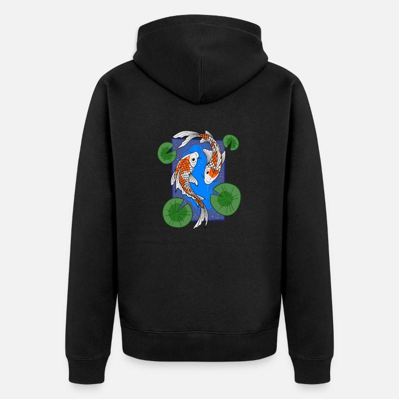 Poisson Koi - Veste à capuche bio Premium Unisexe - noir