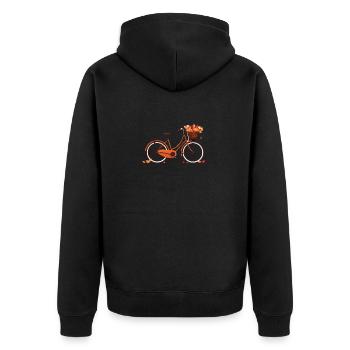 Herbstlaub-Fahrrad Autumn Leaves Bicycle - Unisex Premium Organic Zip Hoodie - black - Back - Nico (187cm)