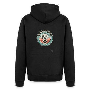 Chien Motif « Pattes et Protéger » Chien Mignon - Veste à capuche bio Premium Unisexe - noir - Dos - Nico (187cm)