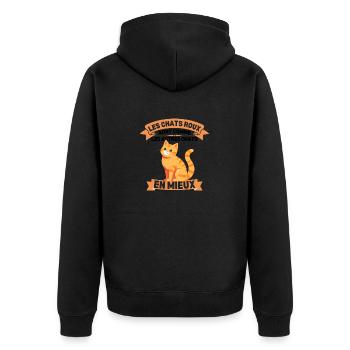 Chats Roux Sont Comme Les Autres Chats En Mieux - Veste à capuche bio Premium Unisexe - noir - Dos - Nico (187cm)