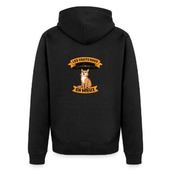 Les Chats Roux Sont Comme Les Autres En Mieux - Veste à capuche bio Premium Unisexe - noir - Dos - Nico (187cm)