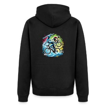Triathlon is my sport - Unisex Premium Organic Zip Hoodie - black - Back - Nico (187cm)