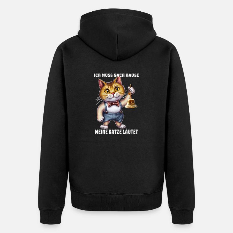 MES BAGUES DE CHAT - Veste à capuche bio Premium Unisexe - noir