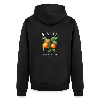 Sevilla Spain Orange Grove Andalusian Art - Unisex Premium Organic Zip Hoodie - black - Back - Nico (187cm)
