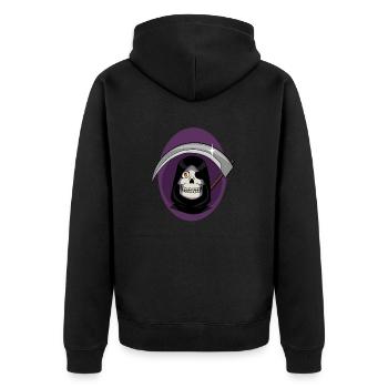 Sensenmann - Unisex Premium Bio Zip Hoodie - Schwarz - Hinten - Nico (187cm)