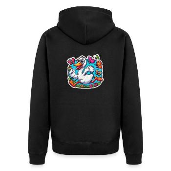 Silly Goose fait fuir les papillons - Veste à capuche bio Premium Unisexe - noir - Dos - Nico (187cm)