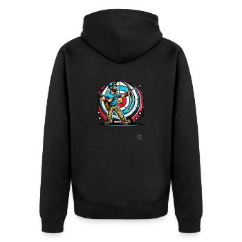 Super Archer – Arc et flèches - Veste à capuche bio Premium Unisexe - noir - Dos - Nico (187cm)