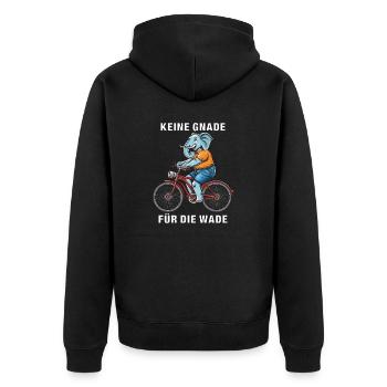 BICYCLE NO MERCY FOR THE CALF - Unisex Premium Organic Zip Hoodie - black - Back - Nico (187cm)