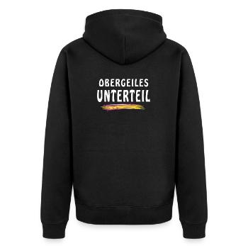 TOP BOTTOM - Unisex Premium Organic Zip Hoodie - black - Back - Nico (187cm)