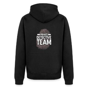 Steampunk Detective Team Detective - Unisex Premium Organic Zip Hoodie - black - Back - Nico (187cm)