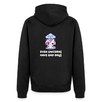 Même les licornes ont de mauvais jours - Veste à capuche bio Premium Unisexe - noir - Dos - Nico (187cm)