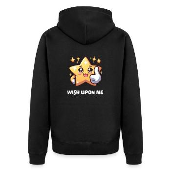 Vœu sur moi - Veste à capuche bio Premium Unisexe - noir - Dos - Nico (187cm)