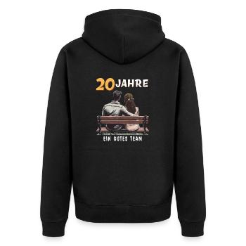 20 YEARS OF A GOOD TEAM MAN WOMAN - Unisex Premium Organic Zip Hoodie - black - Back - Nico (187cm)