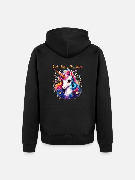 Three... Two... ONE... HORN - Unisex Premium Organic Zip Hoodie - black