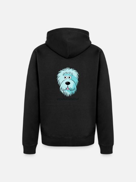 Wow! Bunter Candy-Doodle-Hund - Unisex Premium Bio Zip Hoodie - Schwarz