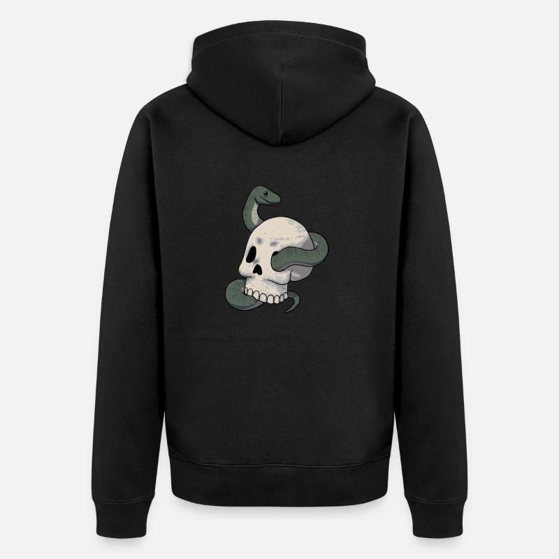 Serpent et crâne - Veste à capuche bio Premium Unisexe - noir