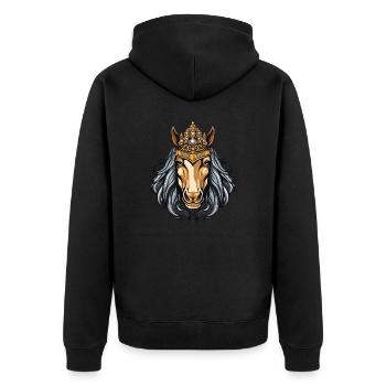 Couronne de cheval - Veste à capuche bio Premium Unisexe - noir - Dos - Nico (187cm)