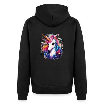 Licorne - Veste à capuche bio Premium Unisexe - noir - Dos - Nico (187cm)