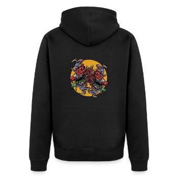 Magic Dungeon Dragon Fantasy RPG - Unisex Premium Organic Zip Hoodie - black - Back - Nico (187cm)