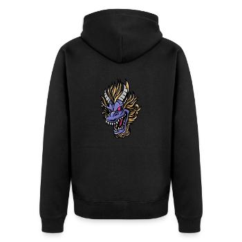 Fantasy RPG Magic Dungeon Dragon - Unisex Premium Organic Zip Hoodie - black - Back - Nico (187cm)