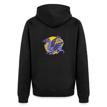 Fantasy RPG Dragon Magic Dungeon - Unisex Premium Organic Zip Hoodie - black - Back - Nico (187cm)