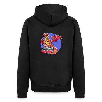 Lecture Dragon Livres Magic Dungeon - Veste à capuche bio Premium Unisexe - noir - Dos - Nico (187cm)