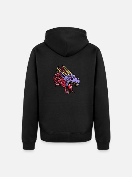 Fantasy RPG Dragon Magic Dungeon - Unisex Premium Organic Zip Hoodie - black
