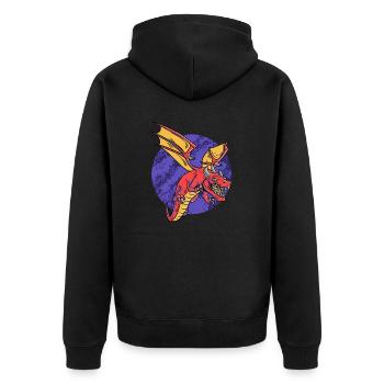 Fantasy RPG Dragons Magic Dungeon - Unisex Premium Organic Zip Hoodie - black - Back - Nico (187cm)