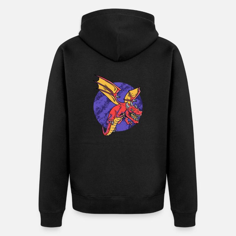 Fantasy RPG Dragons Magic Dungeon - Unisex Premium Bio Zip Hoodie - Schwarz