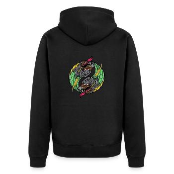 Fantasy RPG Dragons Magic Dungeon - Unisex Premium Organic Zip Hoodie - black - Back - Nico (187cm)
